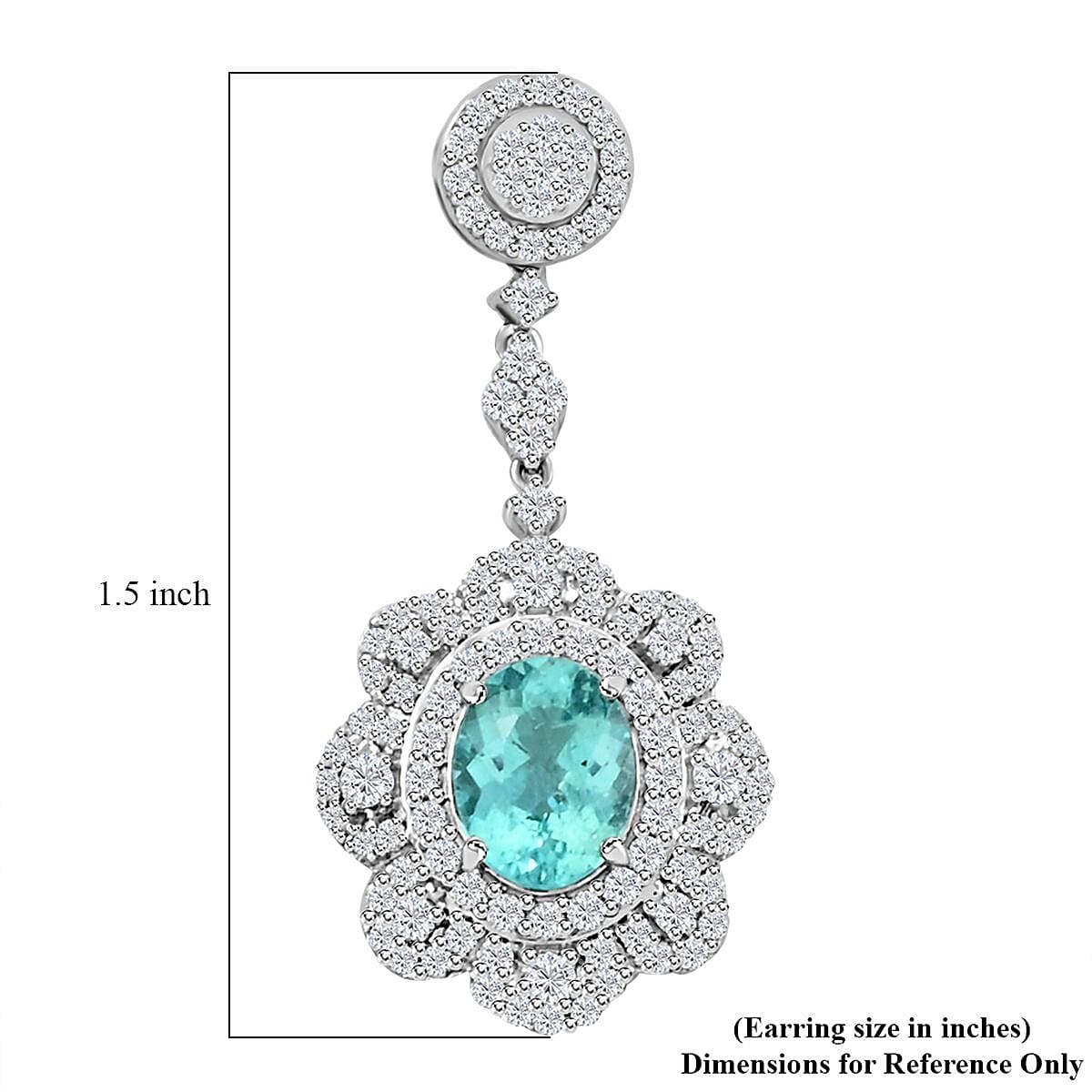 Chairman Vault Collection Certified & Appraised Rhapsody AAAA Paraiba Tourmaline and E-F VS Diamond 5.51 ctw Earrings in 950 Platinum 15.80 Grams