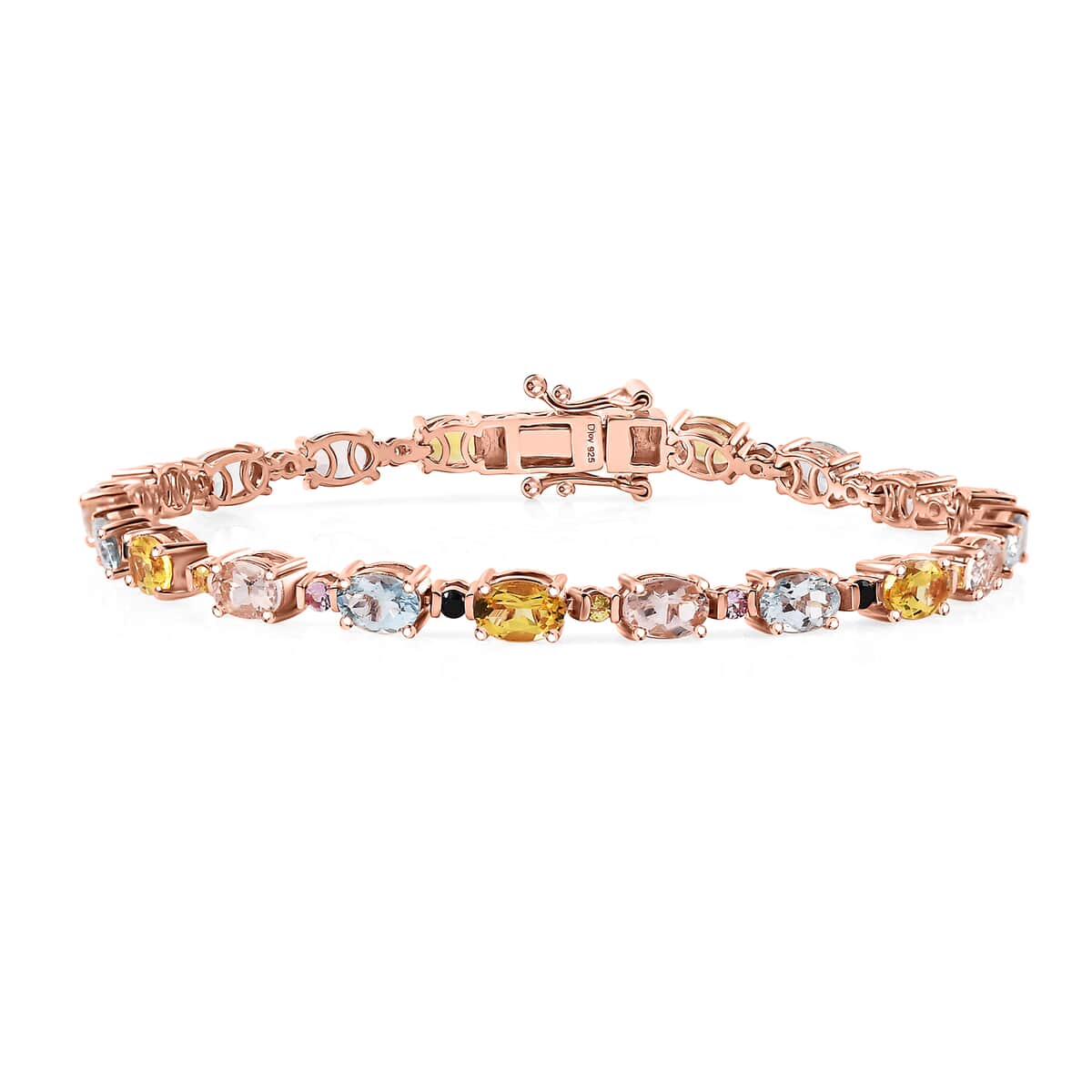 Multi Beryl 8.35 ctw Bracelet in 18K Vermeil Rose Gold Over Sterling Silver (7.25 In) image number 0