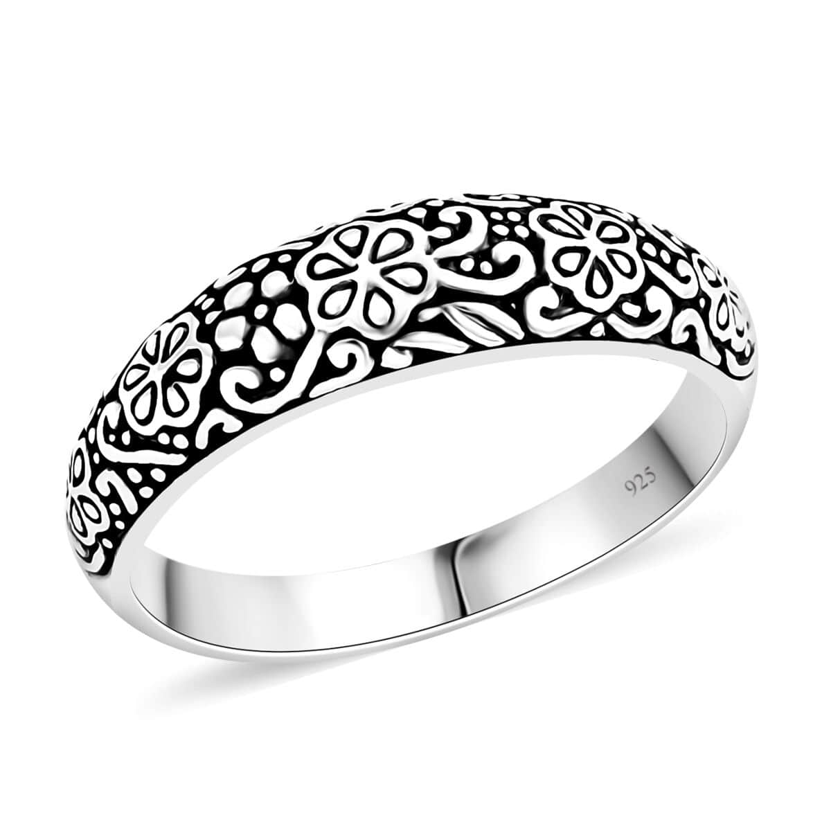 Bali Legacy Sterling Silver Floral Ring (Size 10.0) 2.71 Grams image number 0