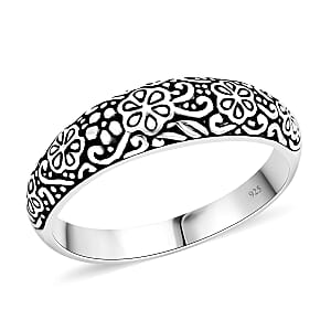 Bali Legacy Sterling Silver Floral Ring (Size 9.0) 2.71 Grams