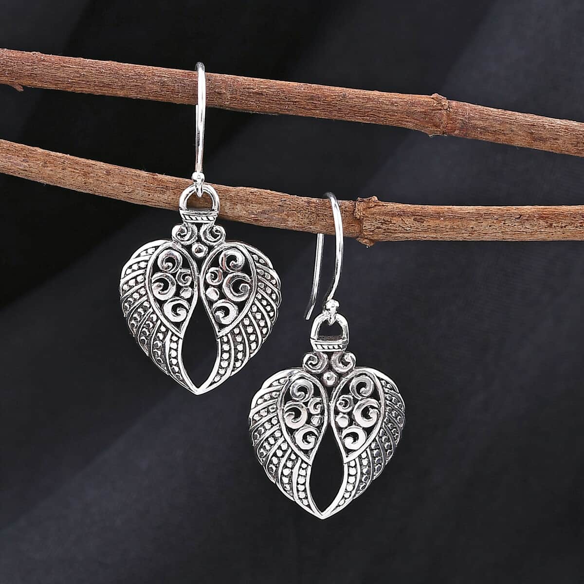 Bali Legacy Angel Wings Earrings in Sterling Silver 4.20 Grams image number 1