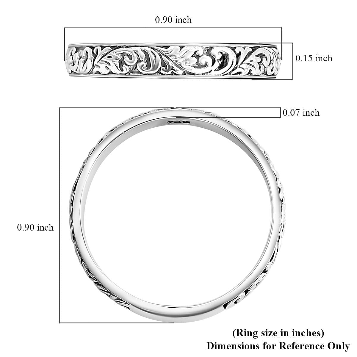Bali Legacy Sterling Silver Ring (Size 9.0) 3.63 Grams image number 5