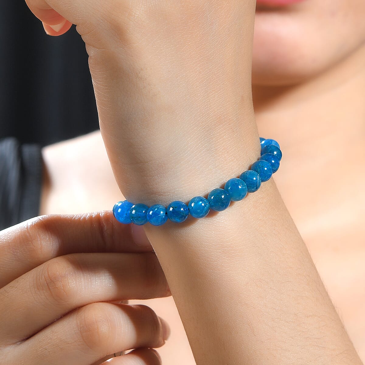 Malgache Neon Apatite Bracelet in Rhodium Over Sterling Silver (7.50-8.5In) 65.00 ctw image number 2