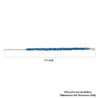 Malgache Neon Apatite Bracelet in Rhodium Over Sterling Silver (7.50-8.5In) 65.00 ctw