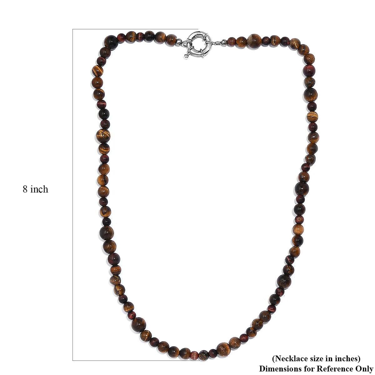 Karis Tigers Eye Beaded 153.00 ctw Necklace 20 Inches in Platinum Bond image number 5