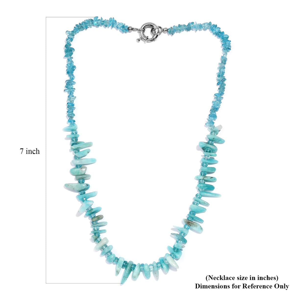 Karis Amazonite and Apatite 180.00 ctw Necklace 20 Inches in Platinum Bond  image number 5