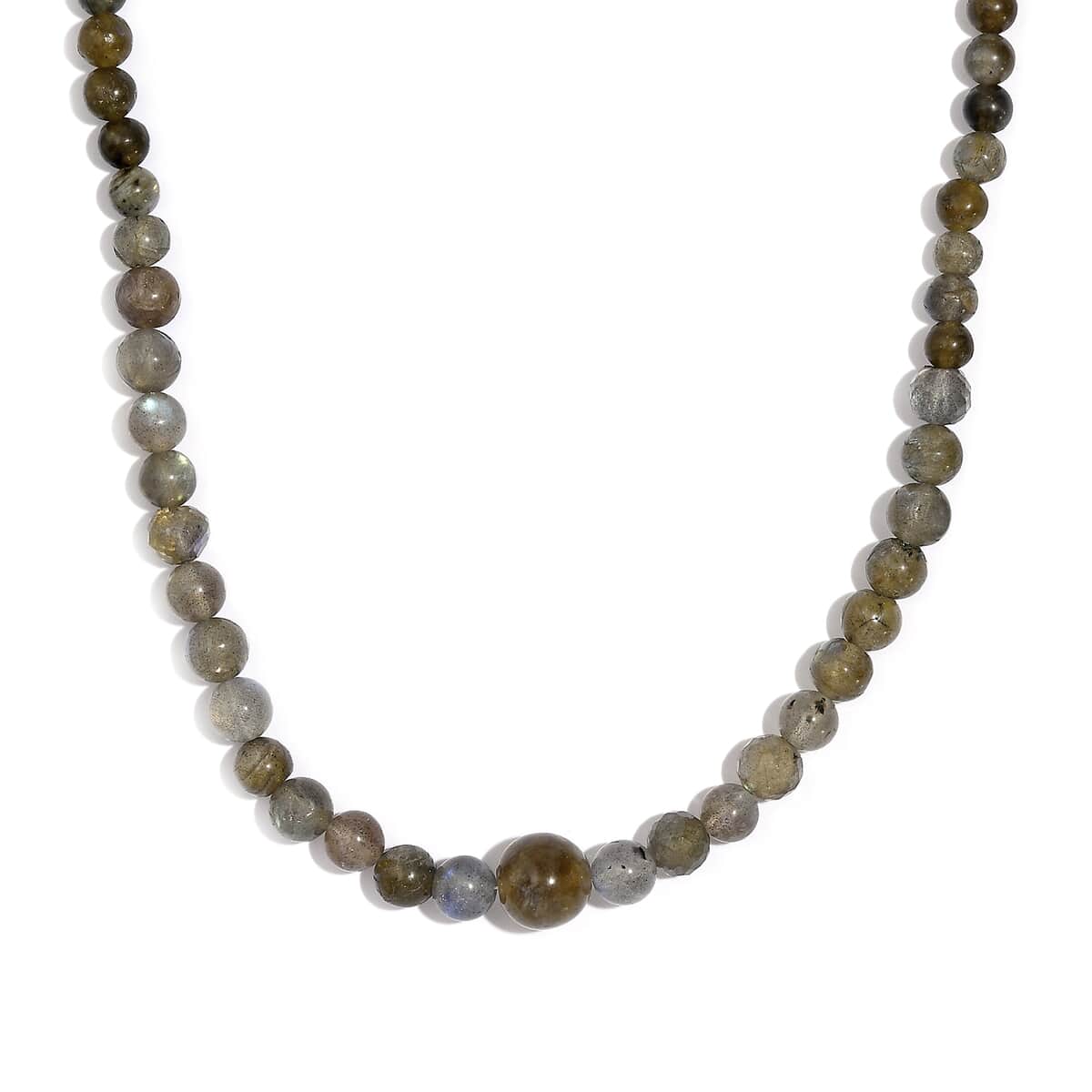 Karis Malagasy Labradorite Beaded 167.00 ctw Necklace 20 Inches in Platinum Bond  image number 0