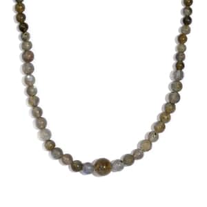 Karis Malagasy Labradorite Beaded 167.00 ctw Necklace 20 Inches in Platinum Bond 