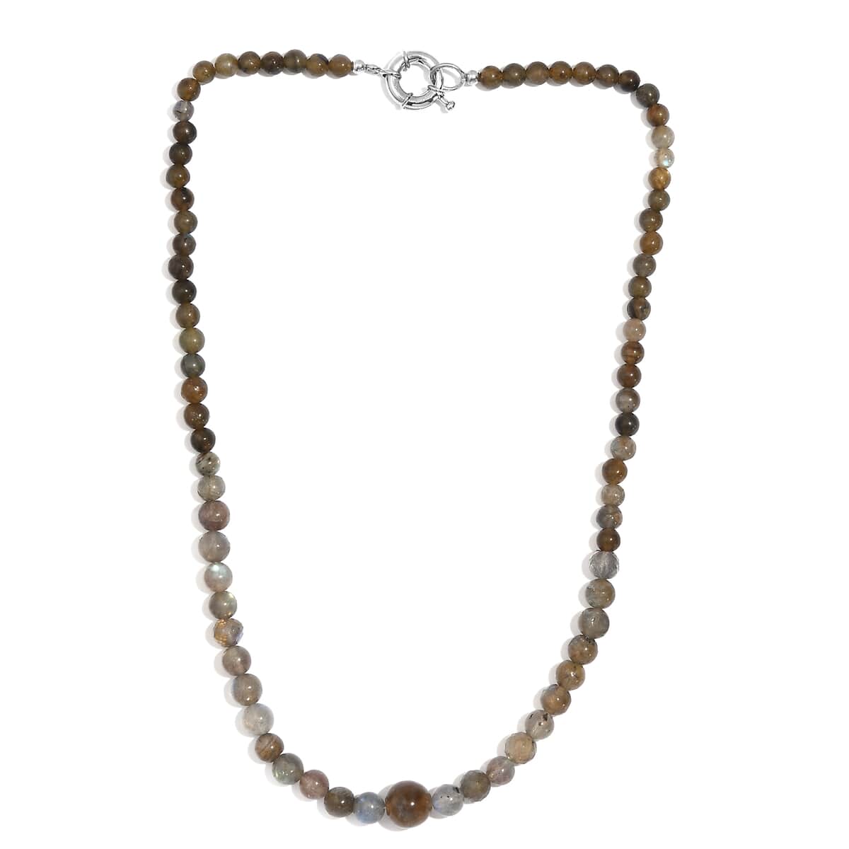 Karis Malagasy Labradorite Beaded 167.00 ctw Necklace 20 Inches in Platinum Bond  image number 3