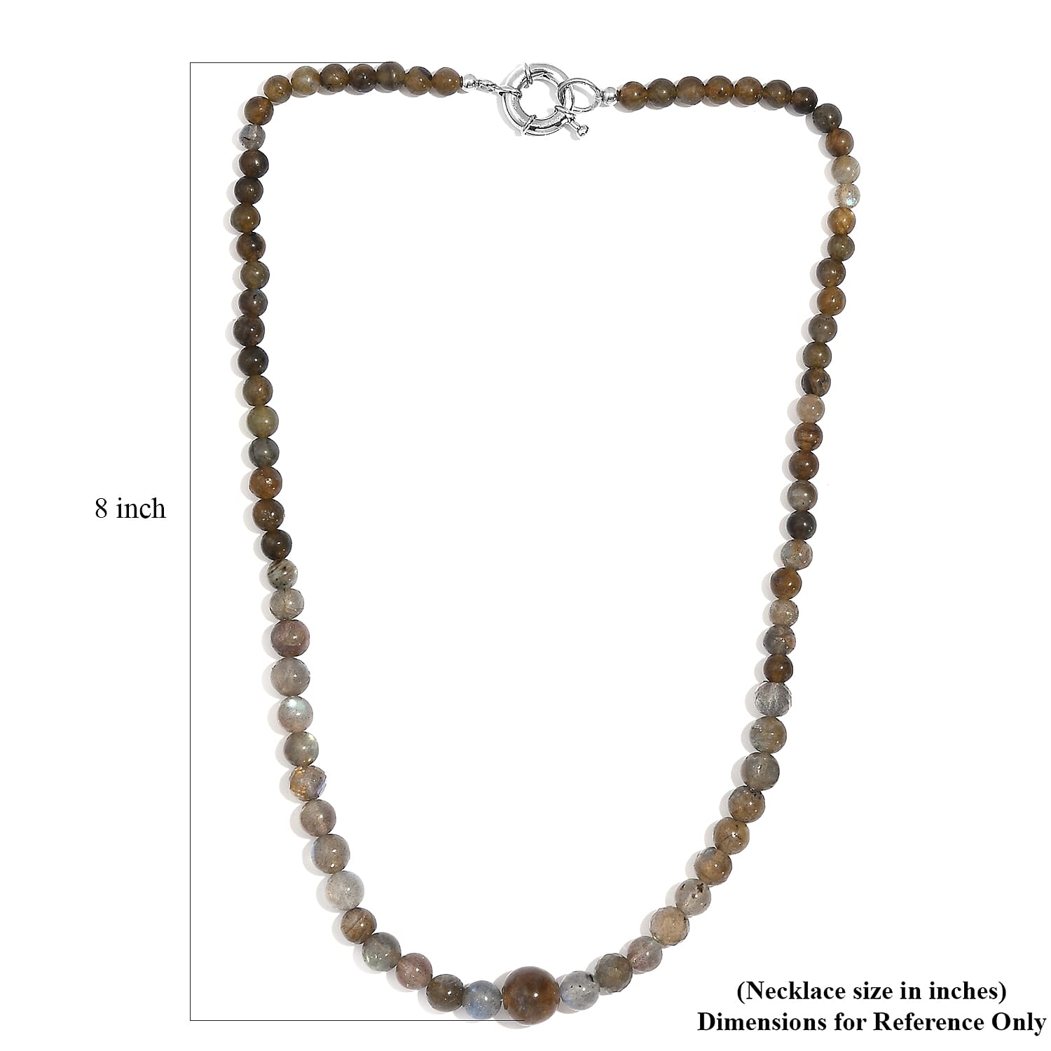 Karis Malagasy Labradorite Beaded 167.00 ctw Necklace 20 Inches in Platinum Bond 
