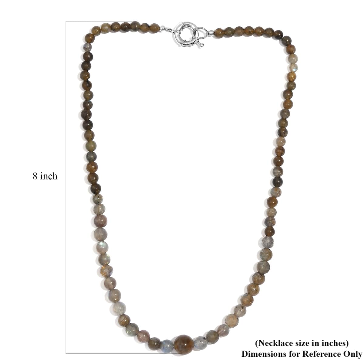 Karis Malagasy Labradorite Beaded 167.00 ctw Necklace 20 Inches in Platinum Bond  image number 5