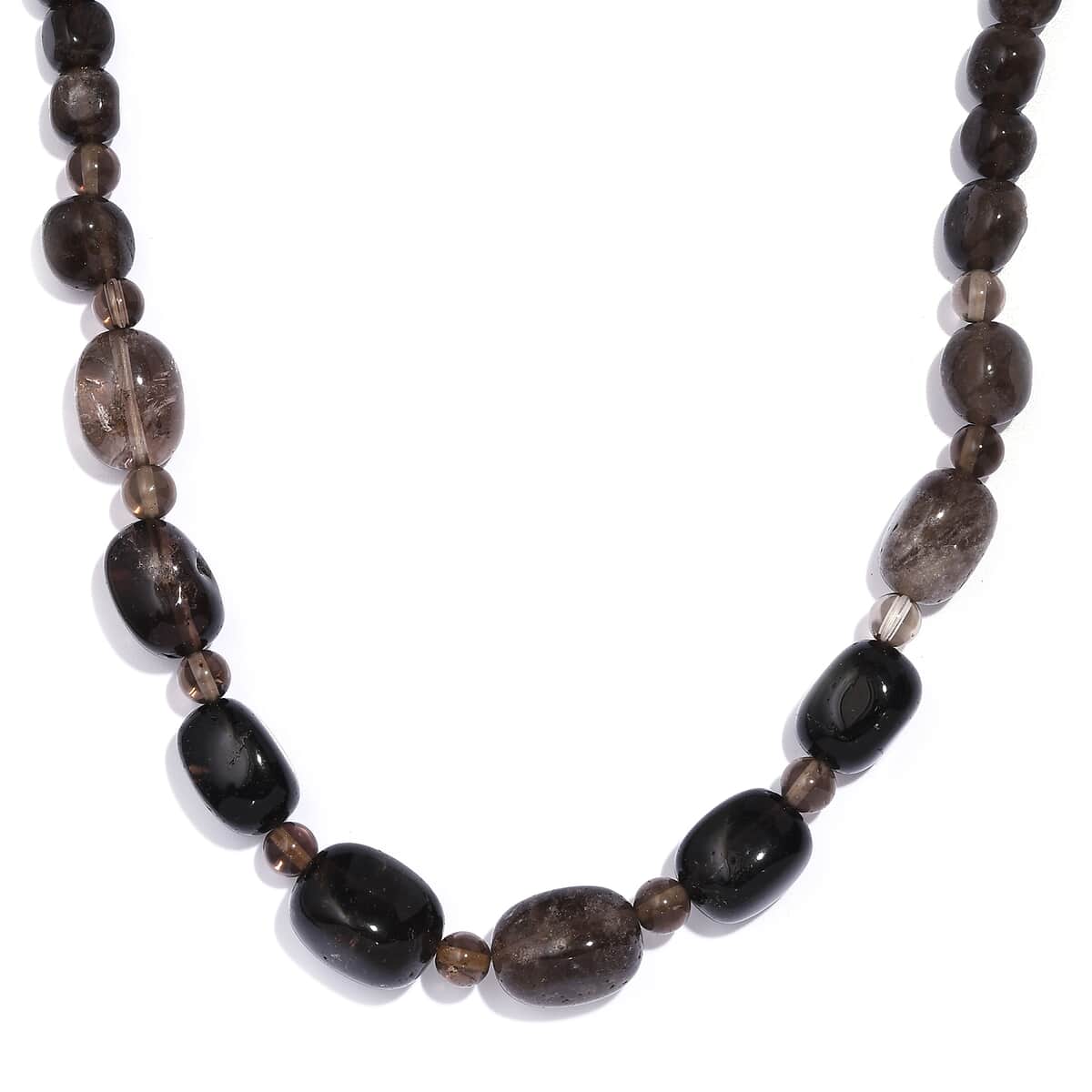 Brazilian Smoky Quartz 350.00 ctw Necklace 20 Inches in Stainless Steel image number 0