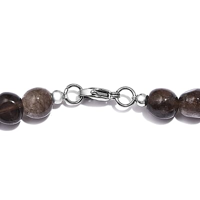 Brazilian Smoky Quartz 350.00 ctw Necklace 20 Inches in Stainless Steel