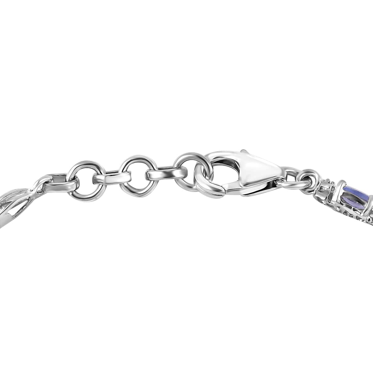 Tanzanite Infinity Bracelet in Rhodium Over Sterling Silver (7.25 In) 1.85 ctw image number 2