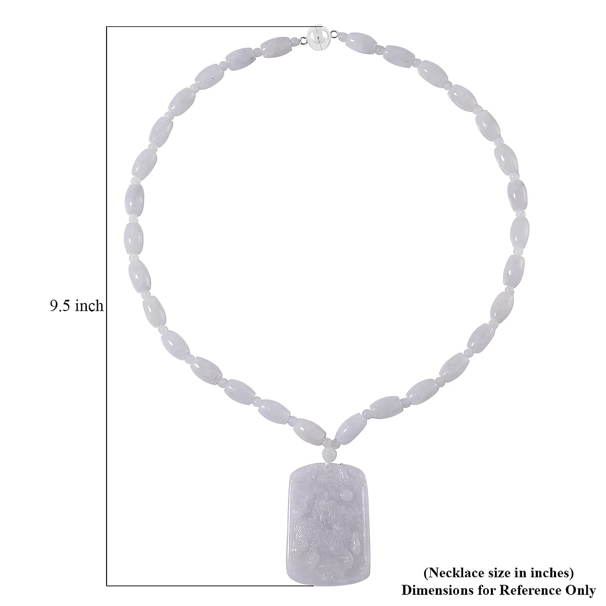Natural Jade 360.00 ctw Carved Qilin Pendant with Beaded Necklace in Rhodium Over Sterling Silver 20 Inches image number 6