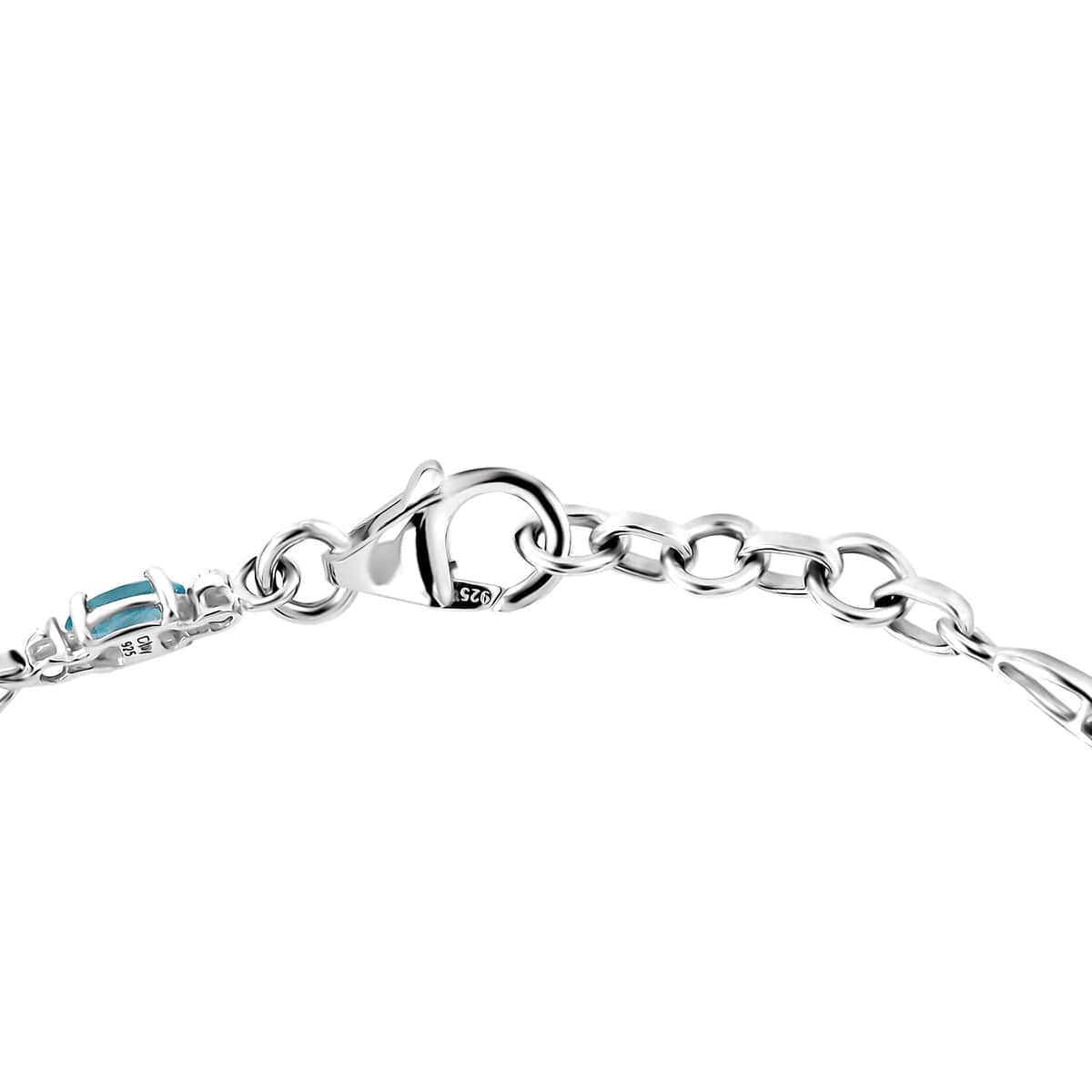 Betroka Blue Apatite 1.85 ctw Infinity Link Bracelet in Rhodium Over Sterling Silver (7.25 In) image number 3