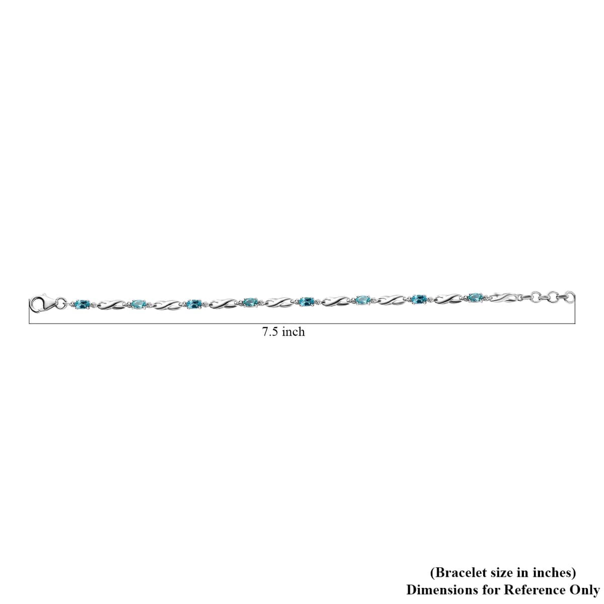 Betroka Blue Apatite 1.85 ctw Infinity Link Bracelet in Rhodium Over Sterling Silver (7.25 In) image number 4