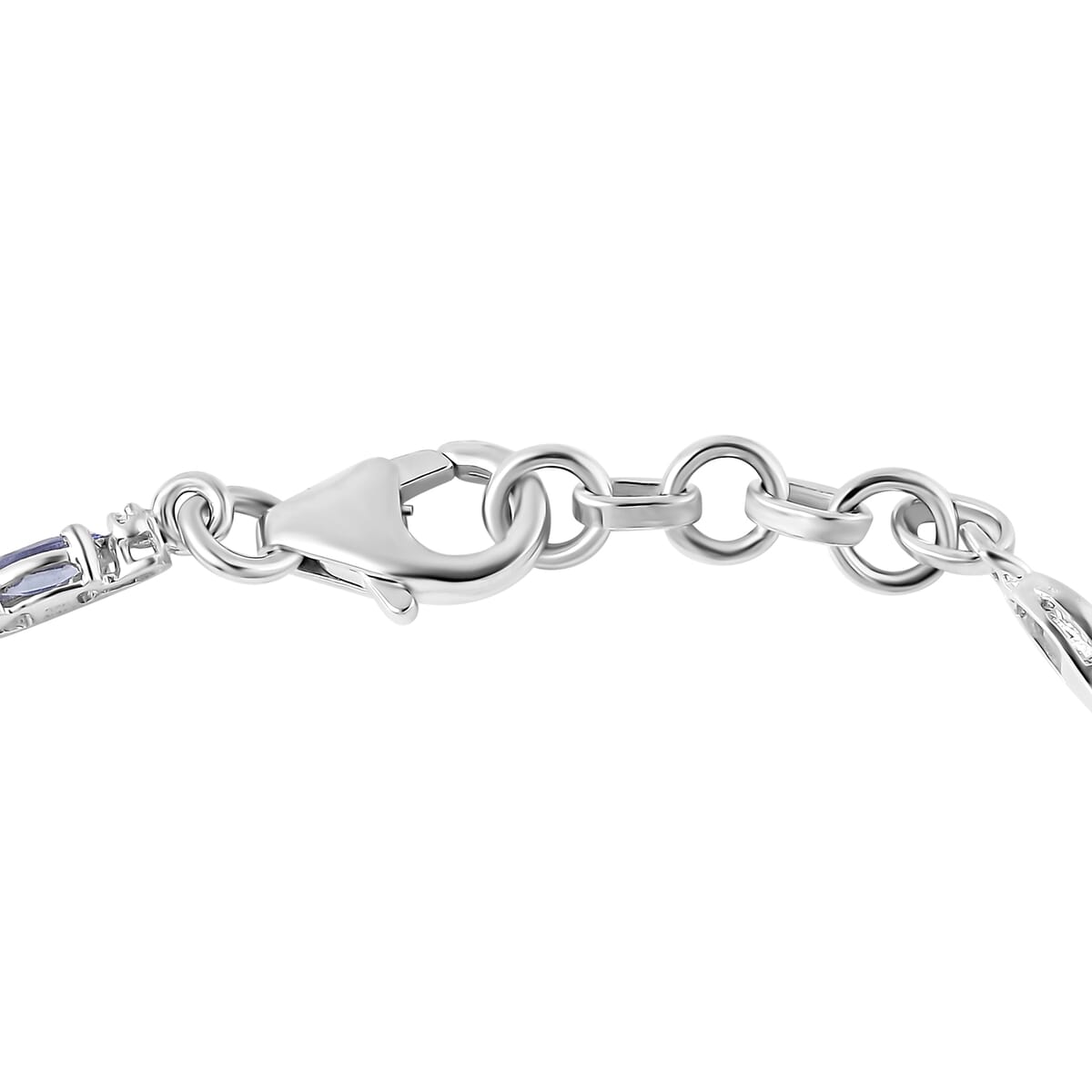 Kashmir Blue Kyanite 2.80 ctw Bracelet in Rhodium Over Sterling Silver (7.25 In) image number 2