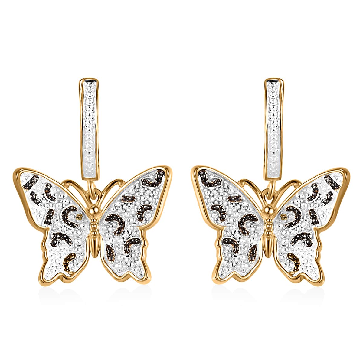 Karis Yellow Diamond Accent Butterfly Earrings in 18K Yellow Gold Over image number 0