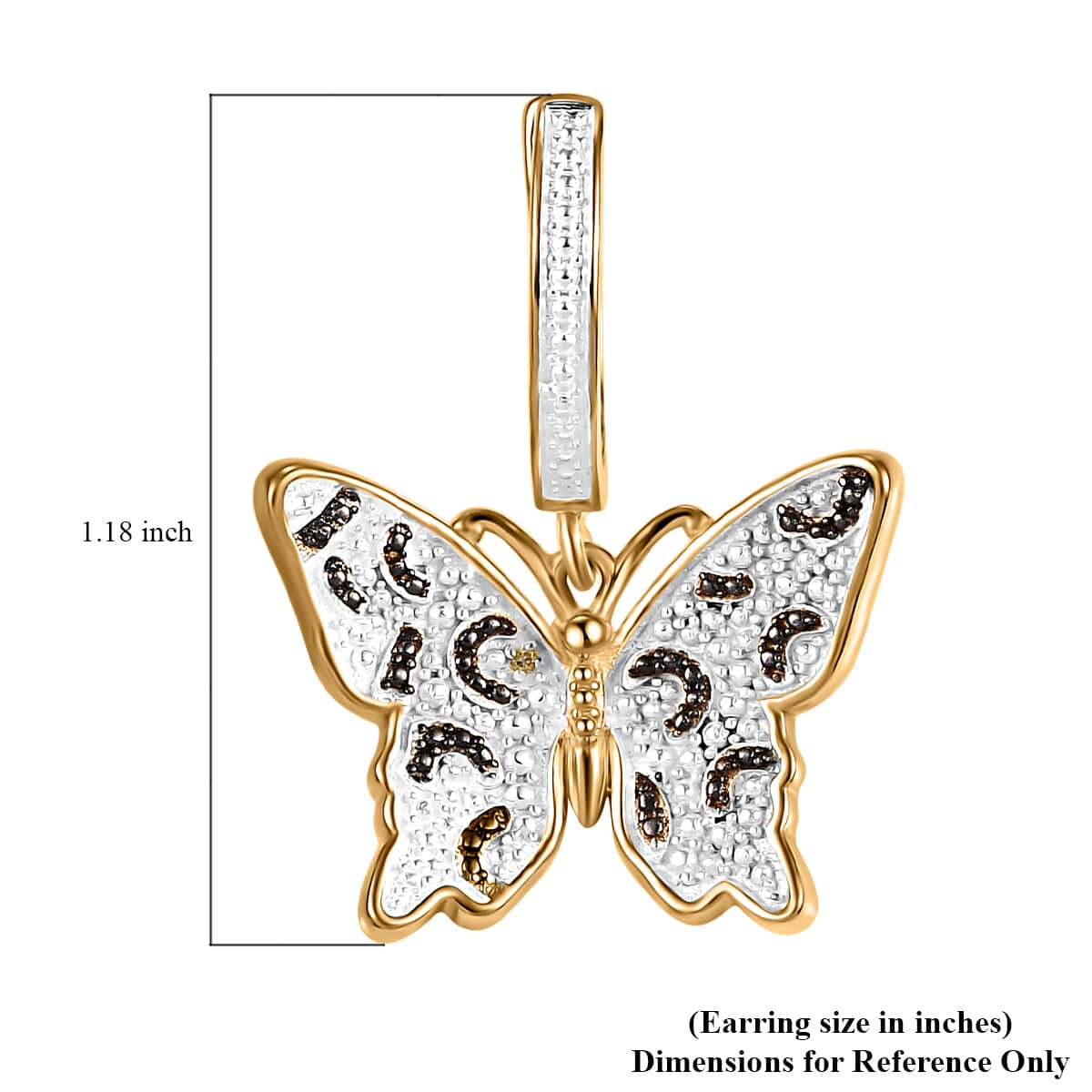 Karis Yellow Diamond Accent Butterfly Earrings in 18K Yellow Gold Over image number 4