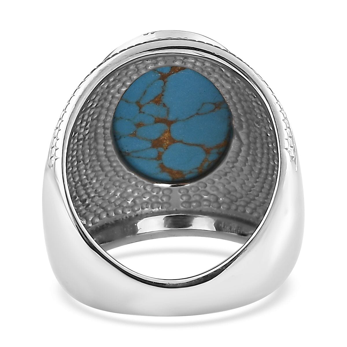 Mojave Blue Turquoise 9.40 ctw Ring in Stainless Steel (Size 7.0) image number 4