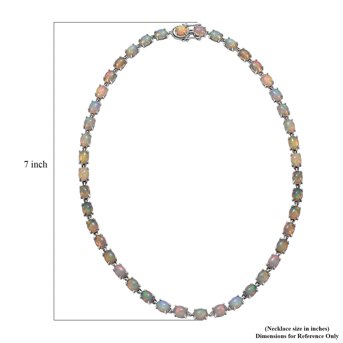 Premium Ethiopian Welo Opal 38.00 ctw Necklace in Rhodium Over Sterling Silver 18 Inches image number 5