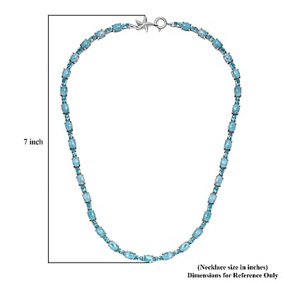 D'Joy Larimar and Betroka Blue Apatite 39.15 ctw Starfish Necklace in Rhodium Over Sterling Silver 18 Inches