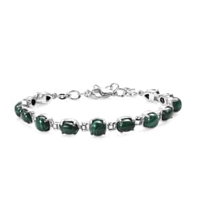 African Malachite 17.15 ctw Bracelet in Stainless Ste (6.50 In) 