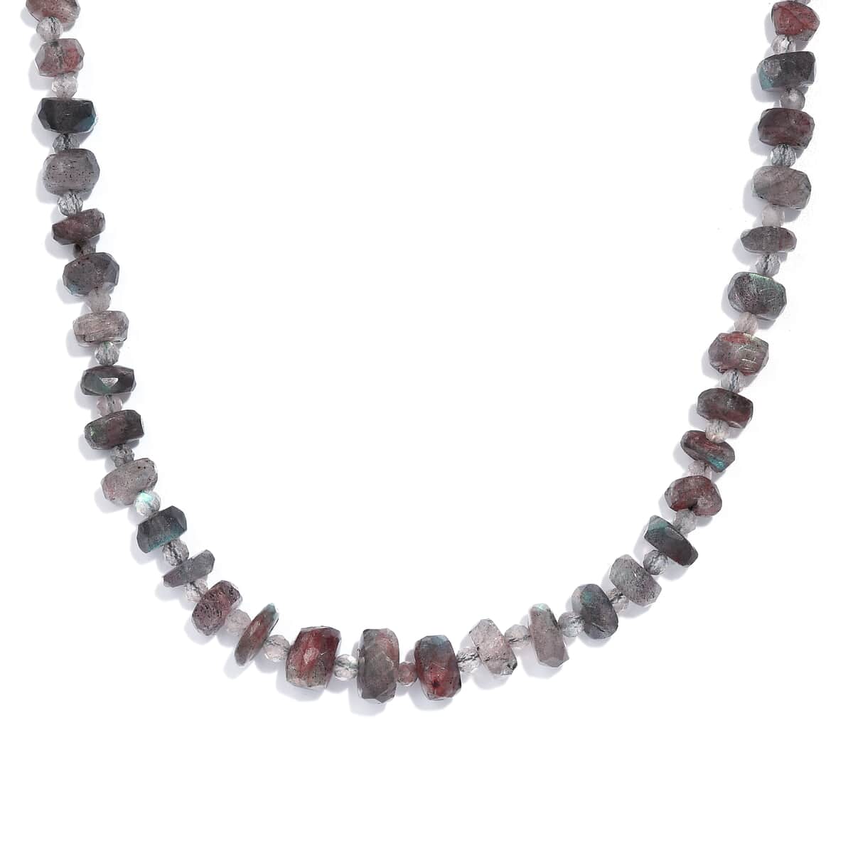 Malagasy Labradorite Necklace (20 Inches) in Stainless Steel 126.50 ctw image number 0