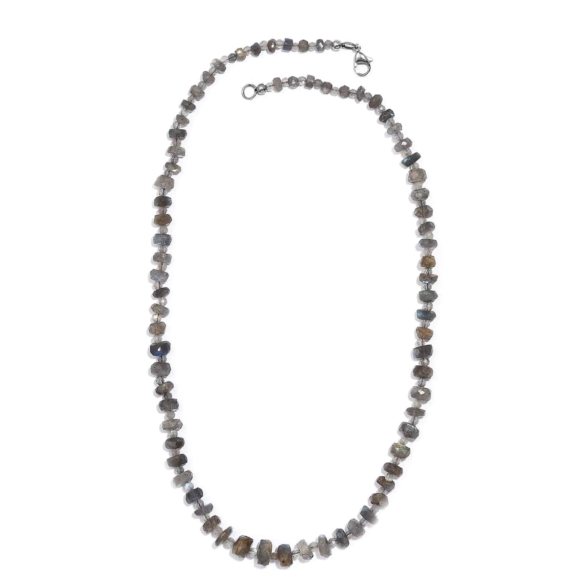 Malagasy Labradorite Necklace (20 Inches) in Stainless Steel 126.50 ctw image number 3