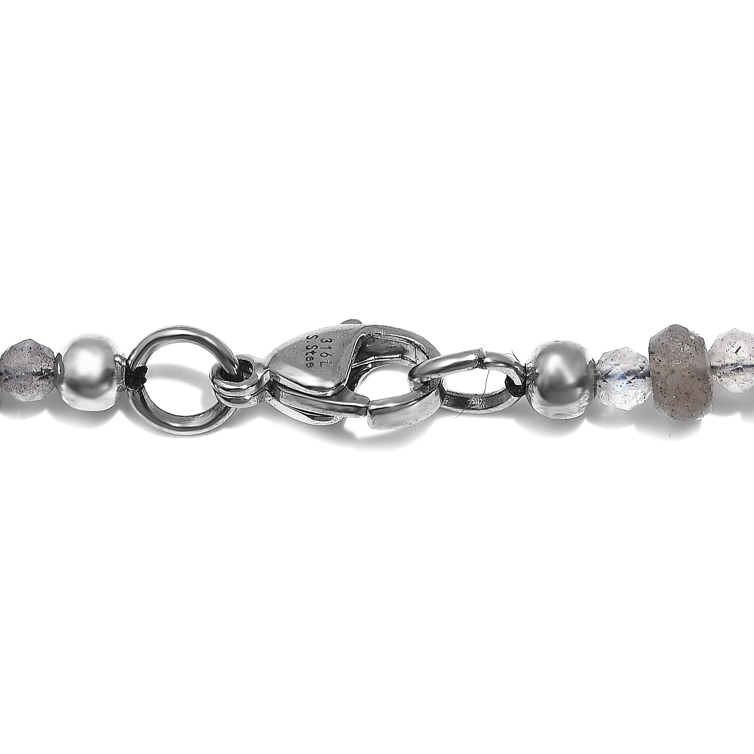 Malagasy Labradorite Necklace (20 Inches) in Stainless Steel 126.50 ctw