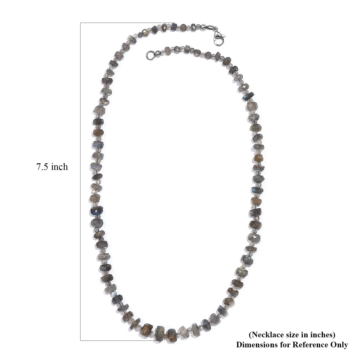 Malagasy Labradorite Necklace (20 Inches) in Stainless Steel 126.50 ctw