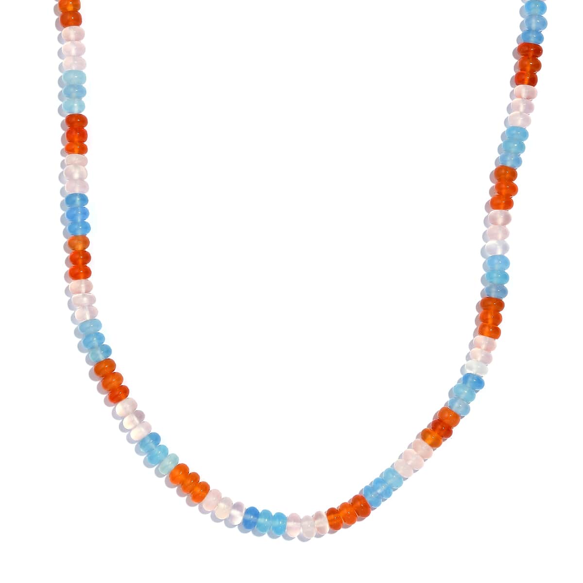 Multi Gemstone 97.80 ctw Necklace 18 Inches in Rhodium Over Sterling Silver image number 0