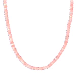 Enhanced Pink Chalcedony 97.00 ctw Necklace 18 Inches in Rhodium Over Sterling Silver 