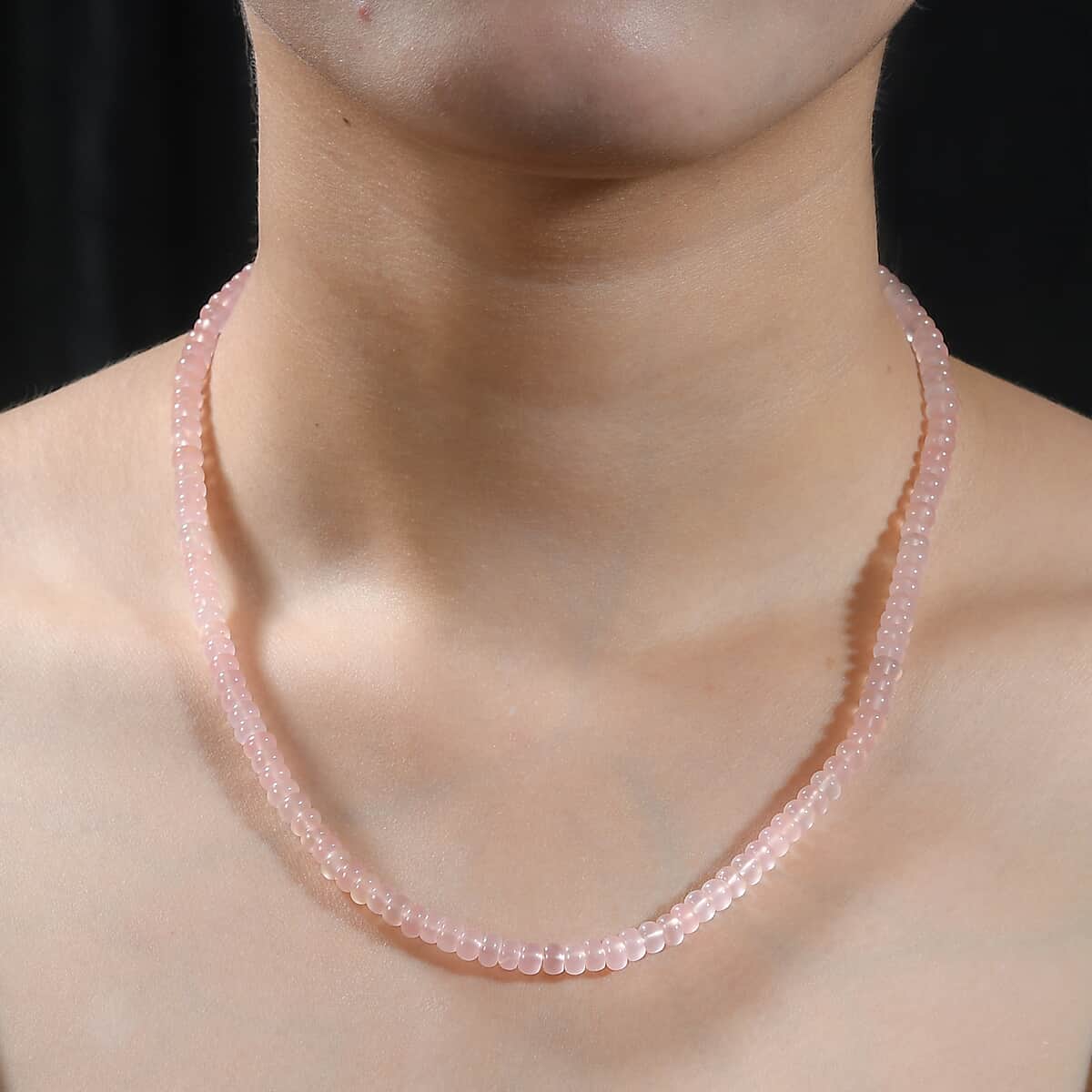 Enhanced Pink Chalcedony 97.00 ctw Necklace 18 Inches in Rhodium Over Sterling Silver  image number 2