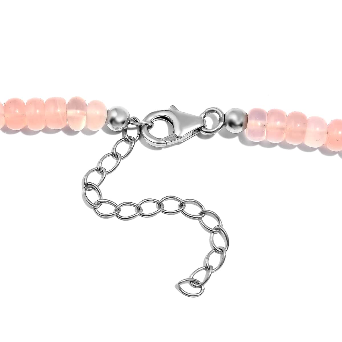 Enhanced Pink Chalcedony 97.00 ctw Necklace 18 Inches in Rhodium Over Sterling Silver  image number 4