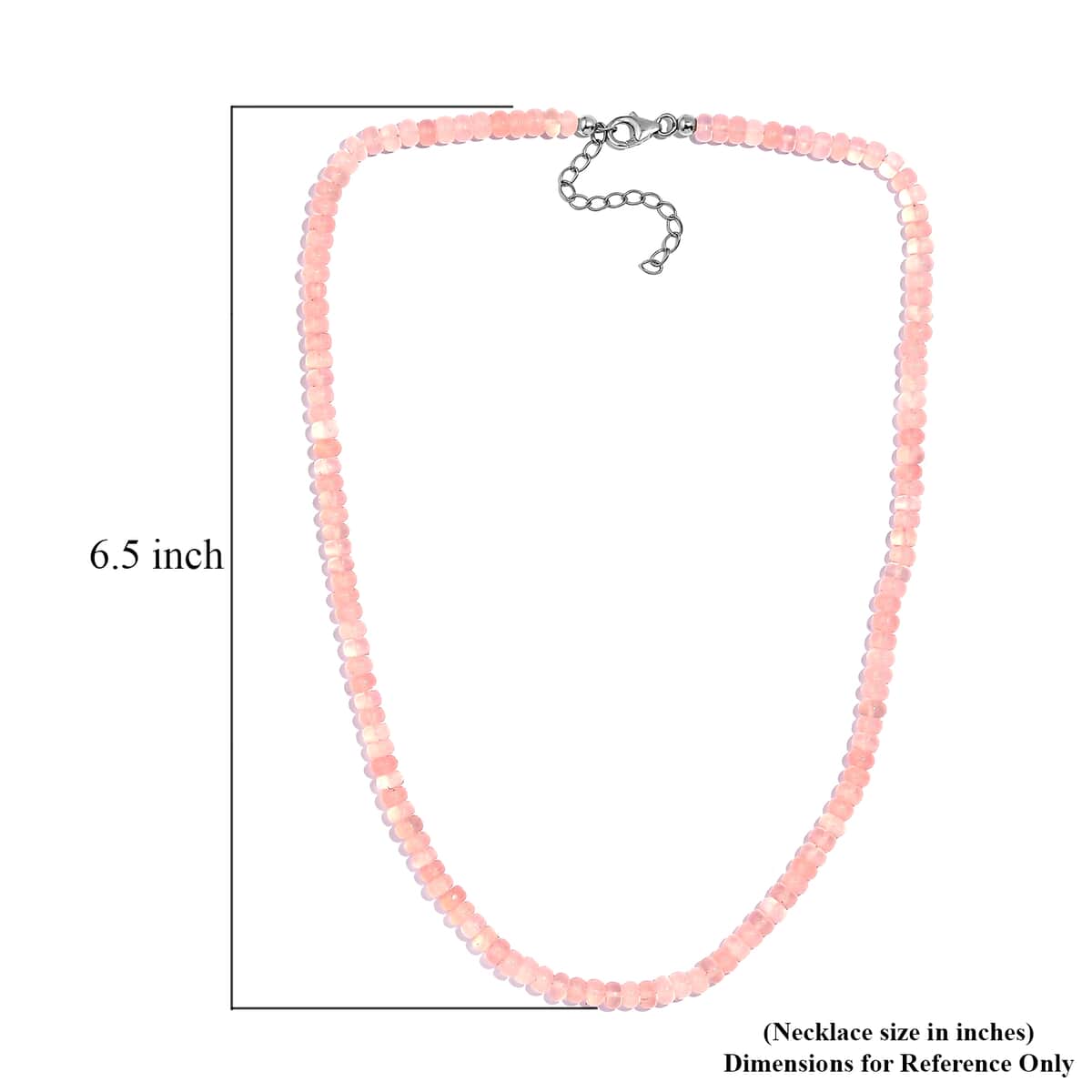 Enhanced Pink Chalcedony 97.00 ctw Necklace 18 Inches in Rhodium Over Sterling Silver  image number 5