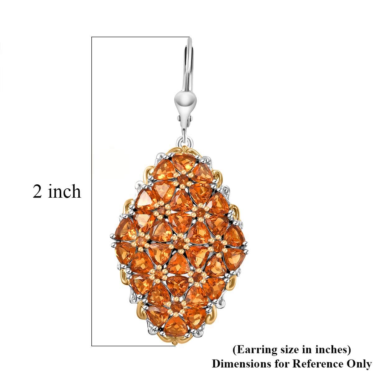 Santa Ana Madeira Citrine 8.40 ctw Lever Back Earrings in 18K Vermeil YG and Rhodium Over Sterling Silver image number 4