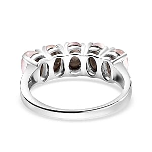 Flamingo Moonstone 2.70 ctw Ring in Rhodium Over Sterling Silver (Size 8)