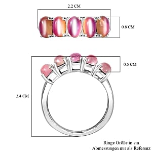 Flamingo Moonstone 2.70 ctw Ring in Rhodium Over Sterling Silver (Size 8)
