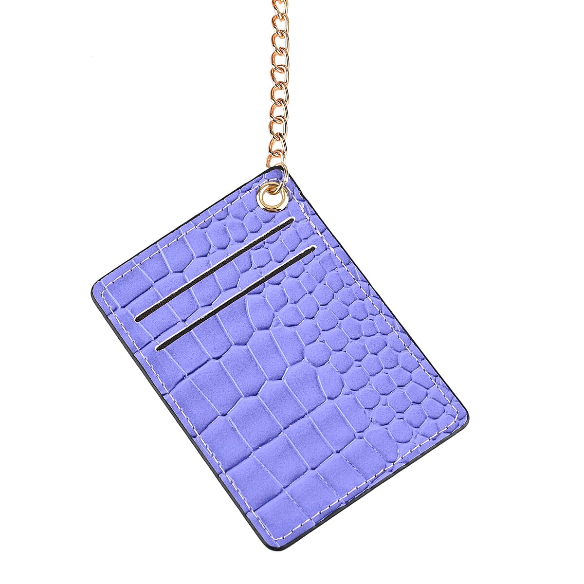 Passage Lavender Crocodile Embossed Faux Leather Crossbody Bag (4.3"x2.8"x7") with Shoulder Strap 47 Inches image number 5