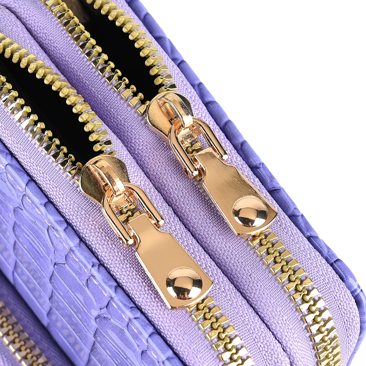 Buy Passage Lavender Crocodile Embossed Faux Leather Crossbody Bag