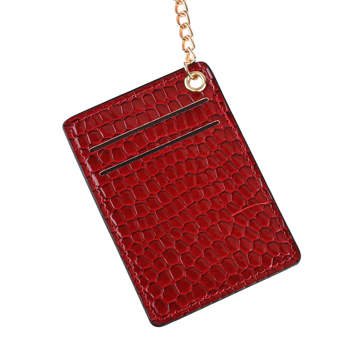 Passage Burgundy Crocodile Embossed Faux Leather Crossbody Bag with Shoulder Strap 47 Inches image number 5