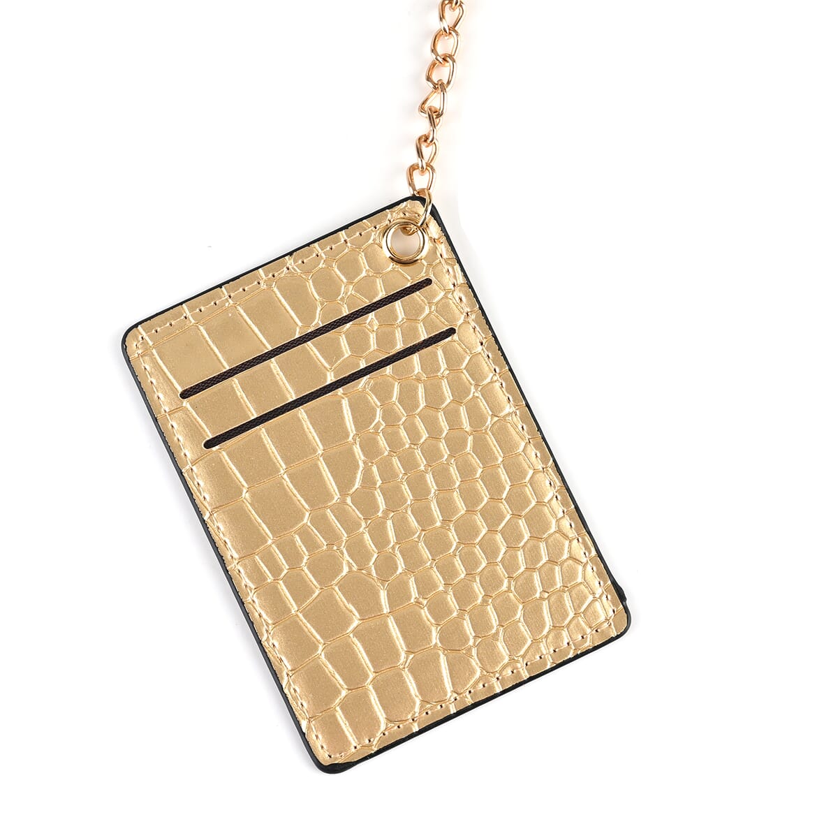 Passage Khaki Crocodile Embossed Faux Leather Crossbody Bag with Shoulder Strap 47 Inches image number 5