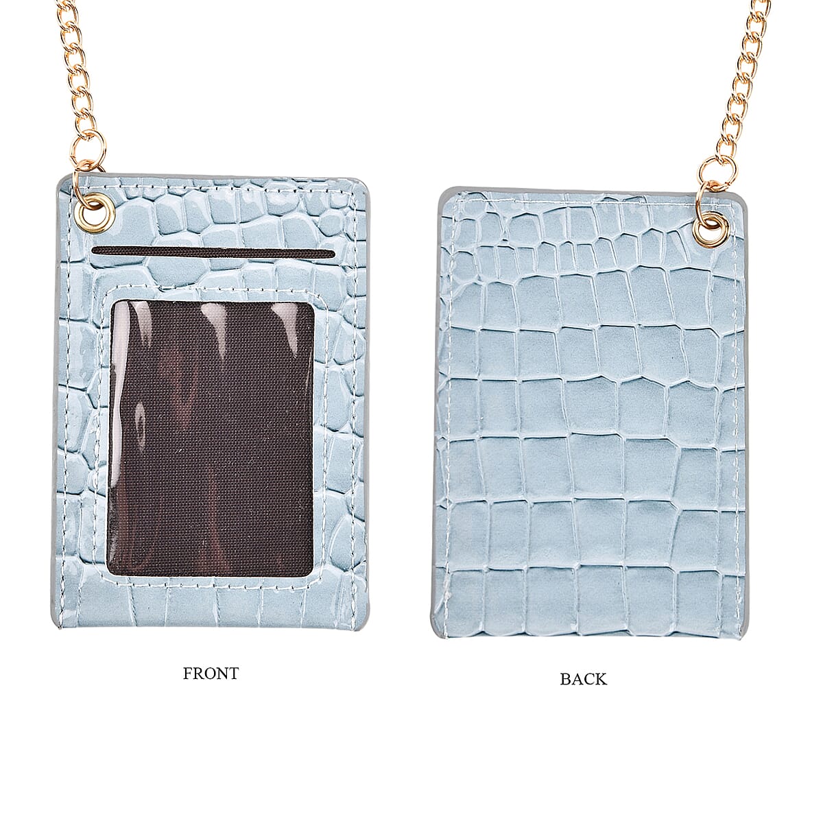 Passage Blue Crocodile Embossed Faux Leather Crossbody Bag with Shoulder Strap 47 Inches image number 6