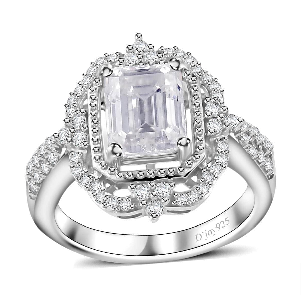 Moissanite 2.15 ctw Ice Castle Ring in Rhodium Over Sterling Silver (Size 10.0) image number 0