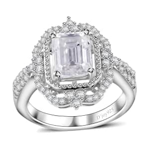 Moissanite 2.15 ctw Ice Castle Ring in Rhodium Over Sterling Silver (Size 10.0)