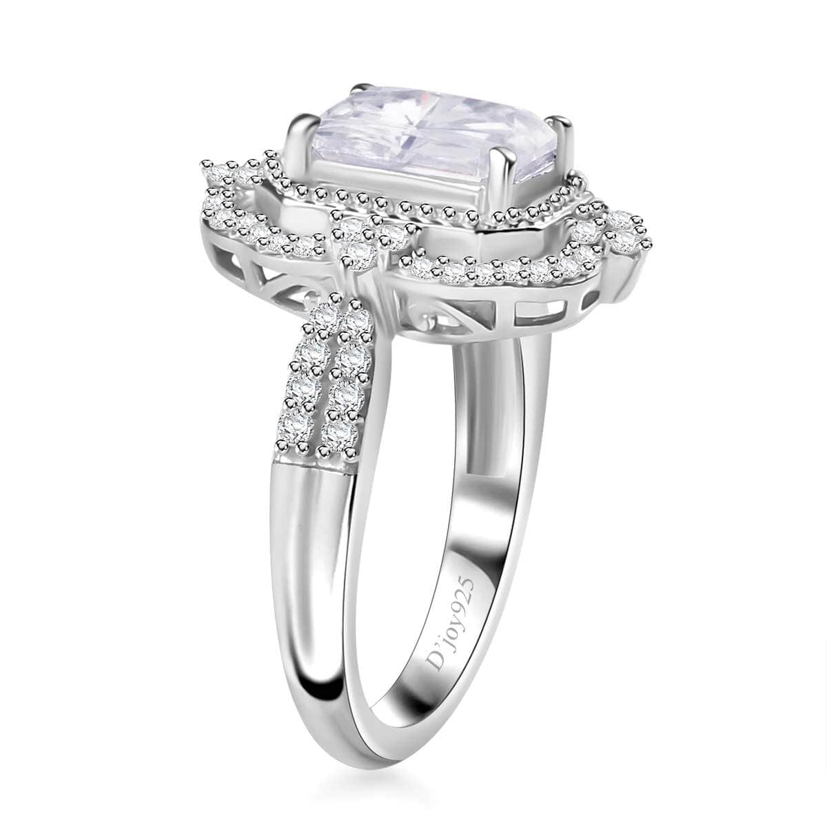 Moissanite 2.15 ctw Ice Castle Ring in Rhodium Over Sterling Silver (Size 10.0) image number 3