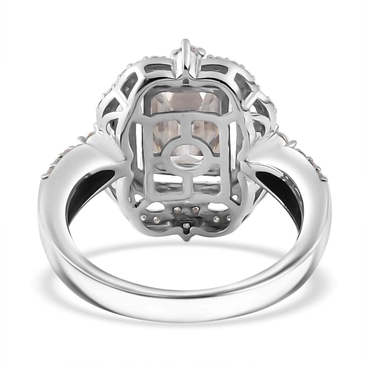 Moissanite 2.15 ctw Ice Castle Ring in Rhodium Over Sterling Silver (Size 10.0) image number 4