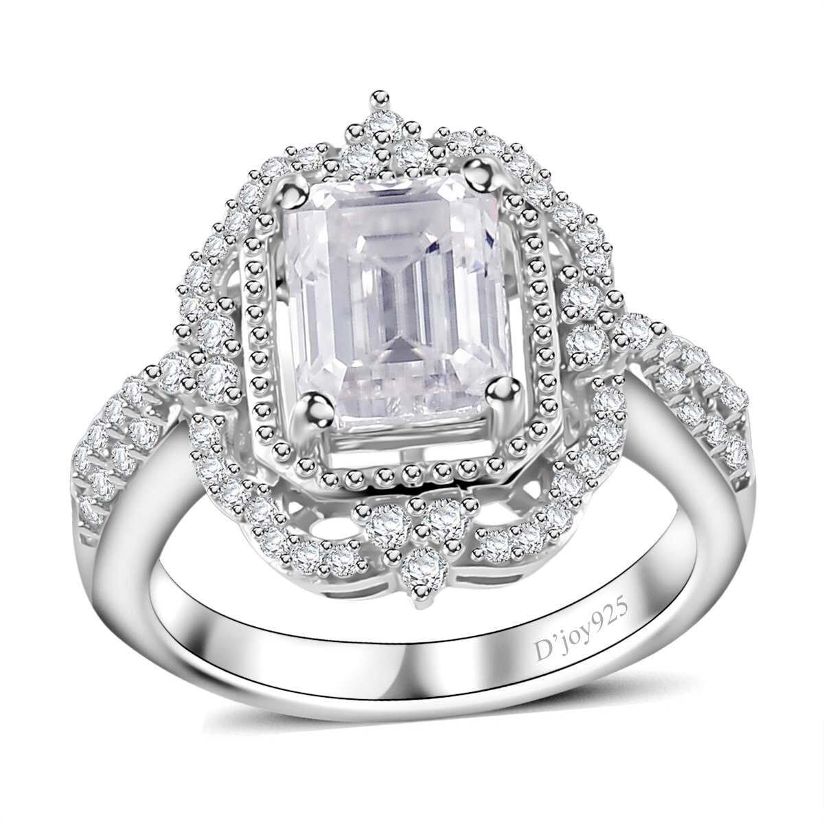 Moissanite 2.15 ctw Ice Castle Ring in Rhodium Over Sterling Silver (Size 6.0) image number 0